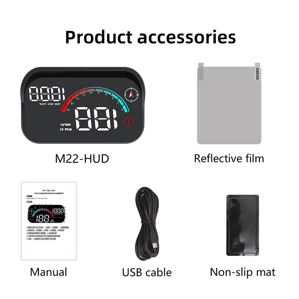 Universal Digital Speedometer GPS Car HUD Head up Display MPH Overspeed Alarm