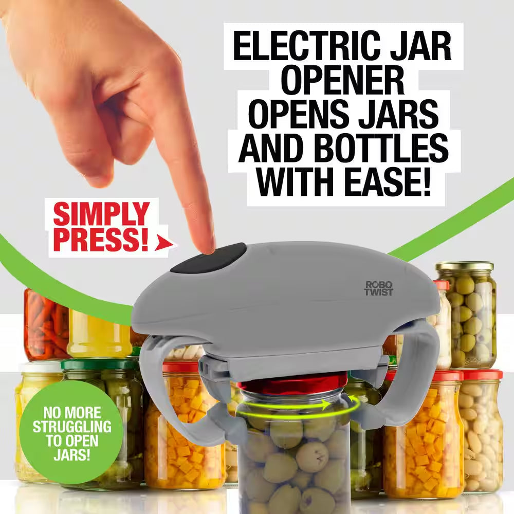 Robo Twist Hands-Free Electric Automatic Jar Opener in Grey