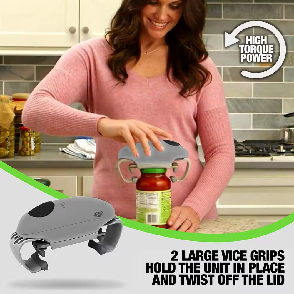 Robo Twist Hands-Free Electric Automatic Jar Opener in Grey